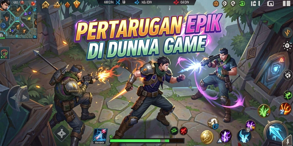 Tampilan pertarungan seru di 68IDN dengan karakter unik.