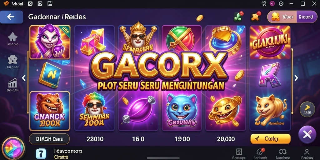 Screenshot GACORX menampilkan gameplay Slot yang mengasyikkan.