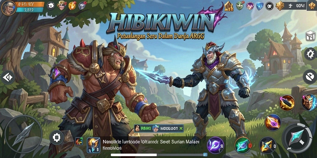Screenshot HIBIKIWIN menampilkan karakter dalam pertempuran epik.