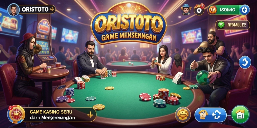 Screenshot ORISTOTO menunjukkan gameplay Kasino yang seru dan interaktif.