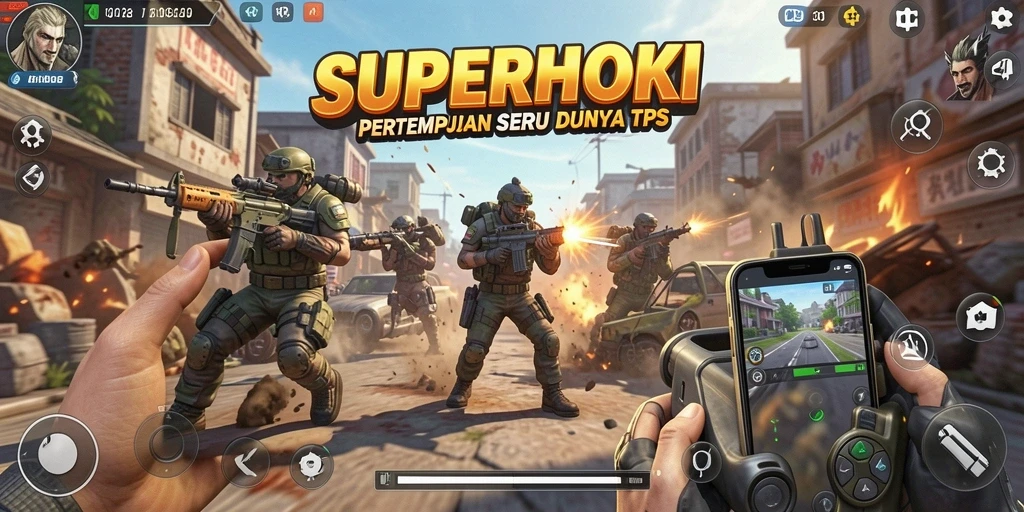 Tampilan gameplay SUPERHOKI yang mendebarkan dan penuh aksi.