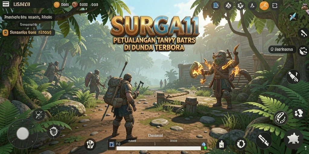 Screenshot gameplay SURGA11 menampilkan petualangan eksplorasi dunia terbuka yang luas.