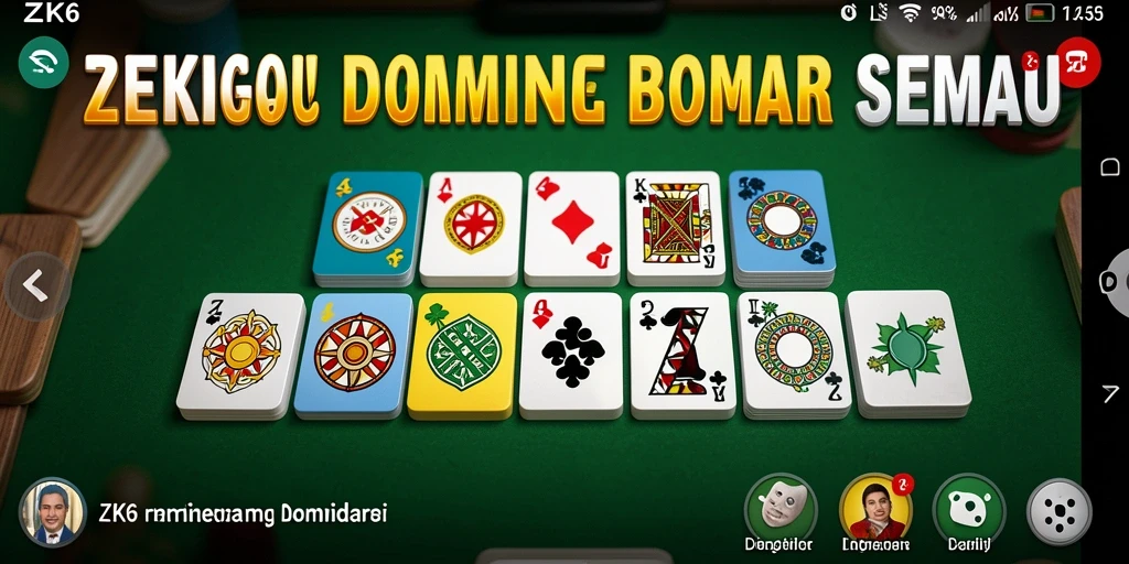 Tangkapan layar ZK6 menunjukkan aksi bermain domino yang seru.